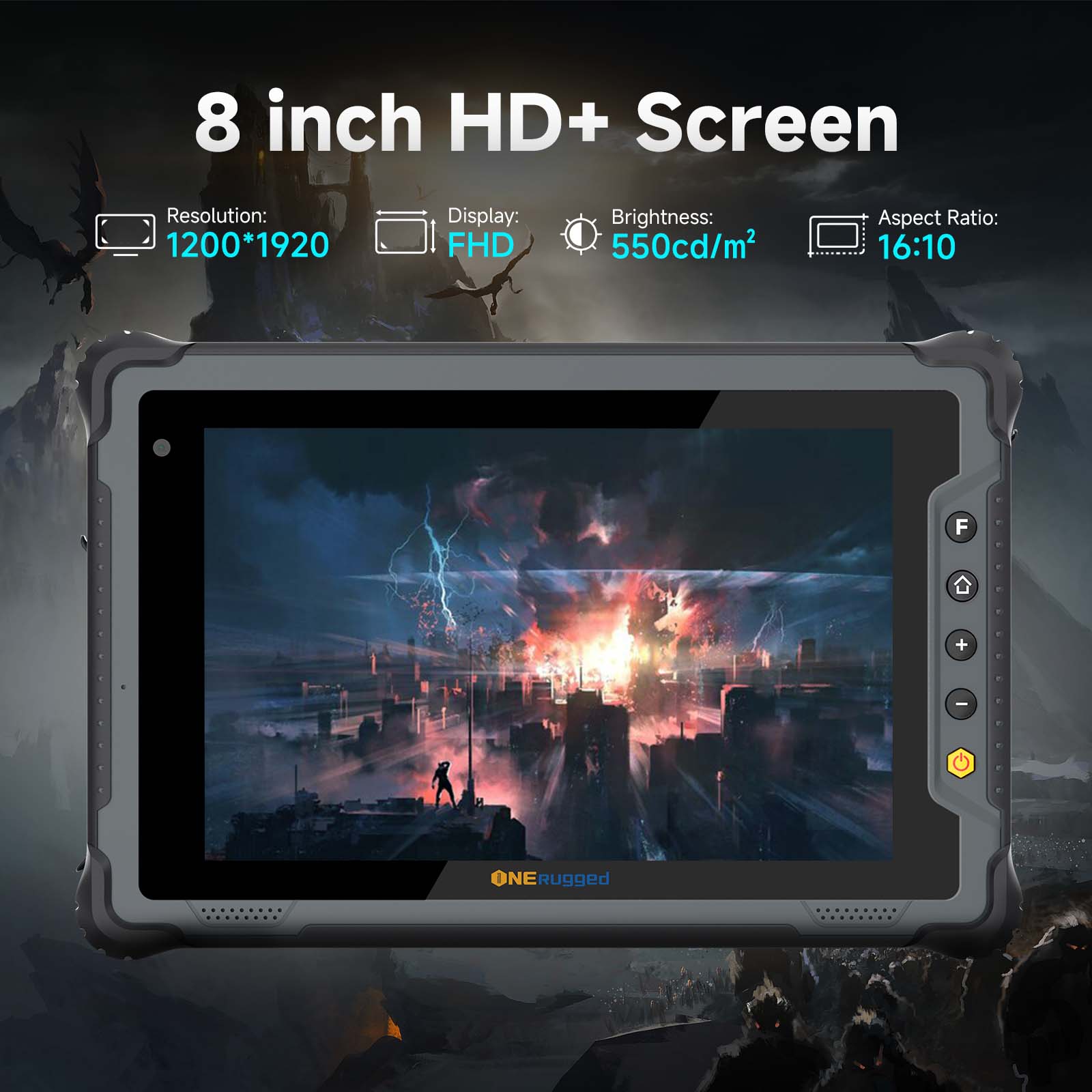 M80T 8-Inch MIL-STD-810H Hardened Ruggedized Android Tablet PC