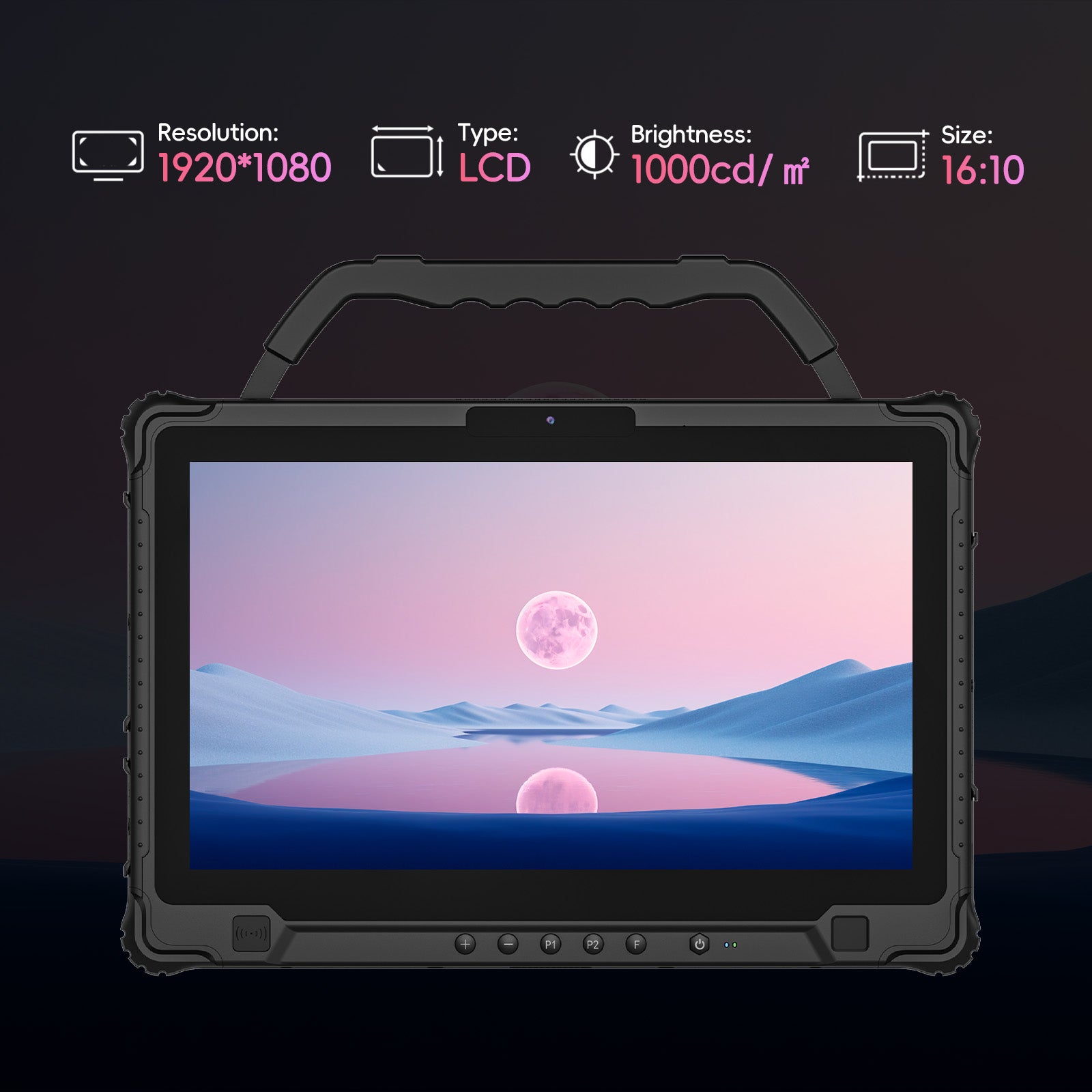 M14A Industrielles 14-Zoll-Windows-Tablet mit Intel i5-CPU, Lüfter und Griff