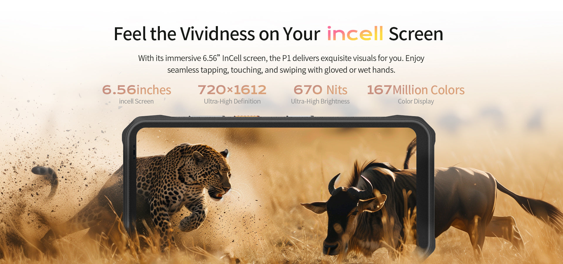 670 nits sunlight readable screen