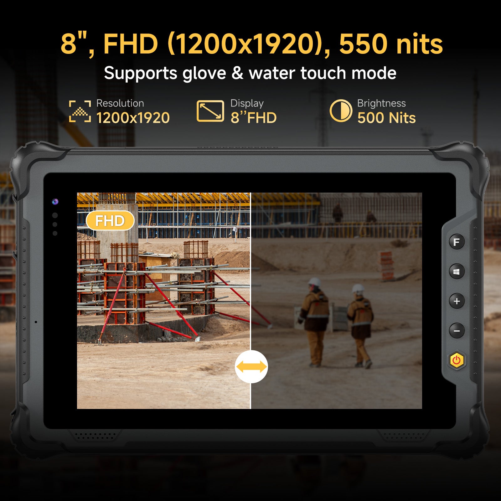 ONERugged m82a 8 inch 550 nits display