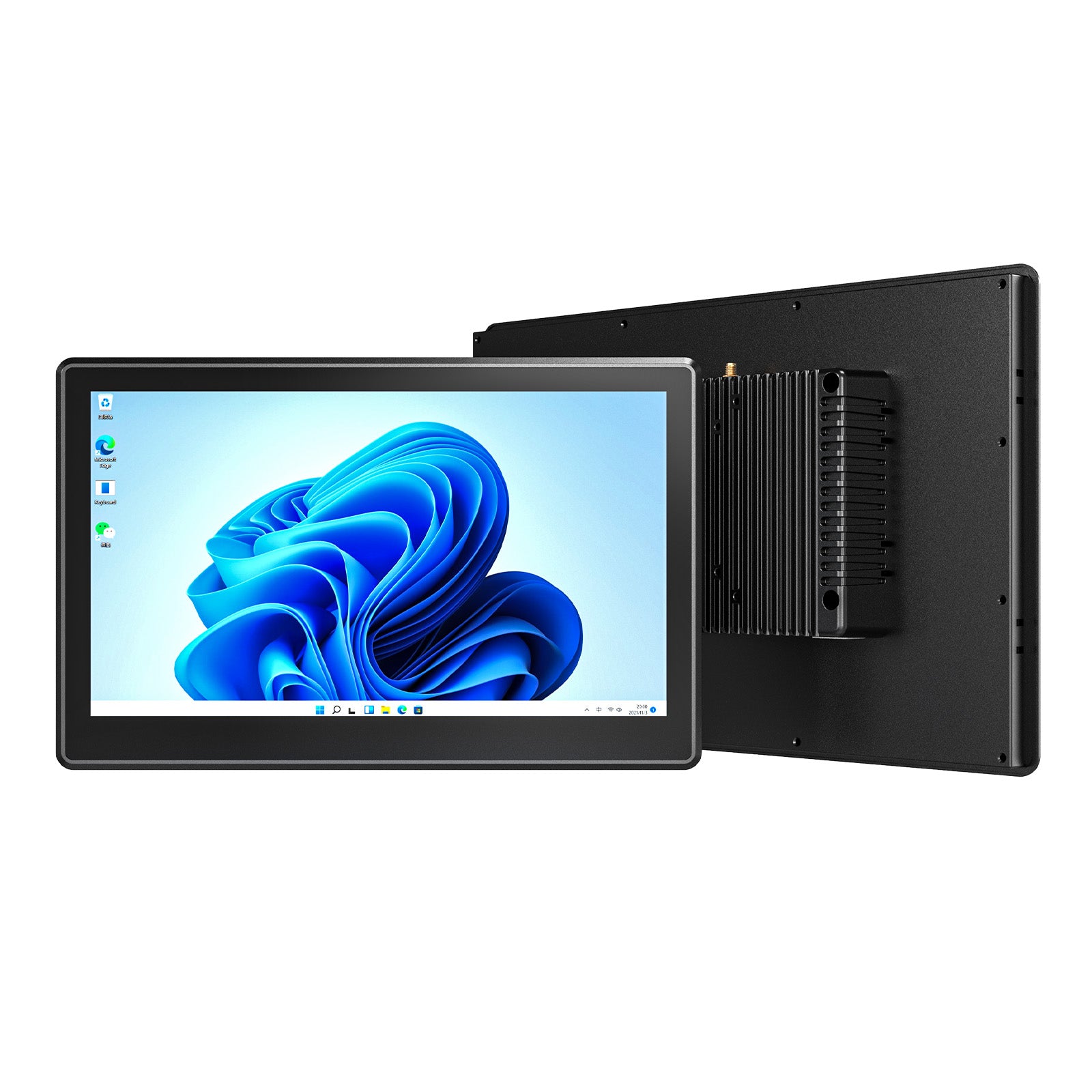 P15J 15.6 inch industrial panel PC front view with IP65 rugged front panel and Windows 11