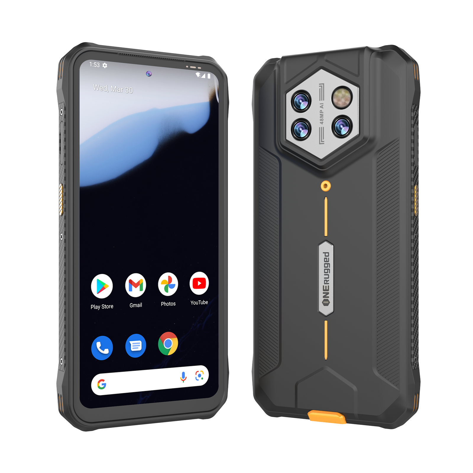 rugged cell phones front and back display pictures