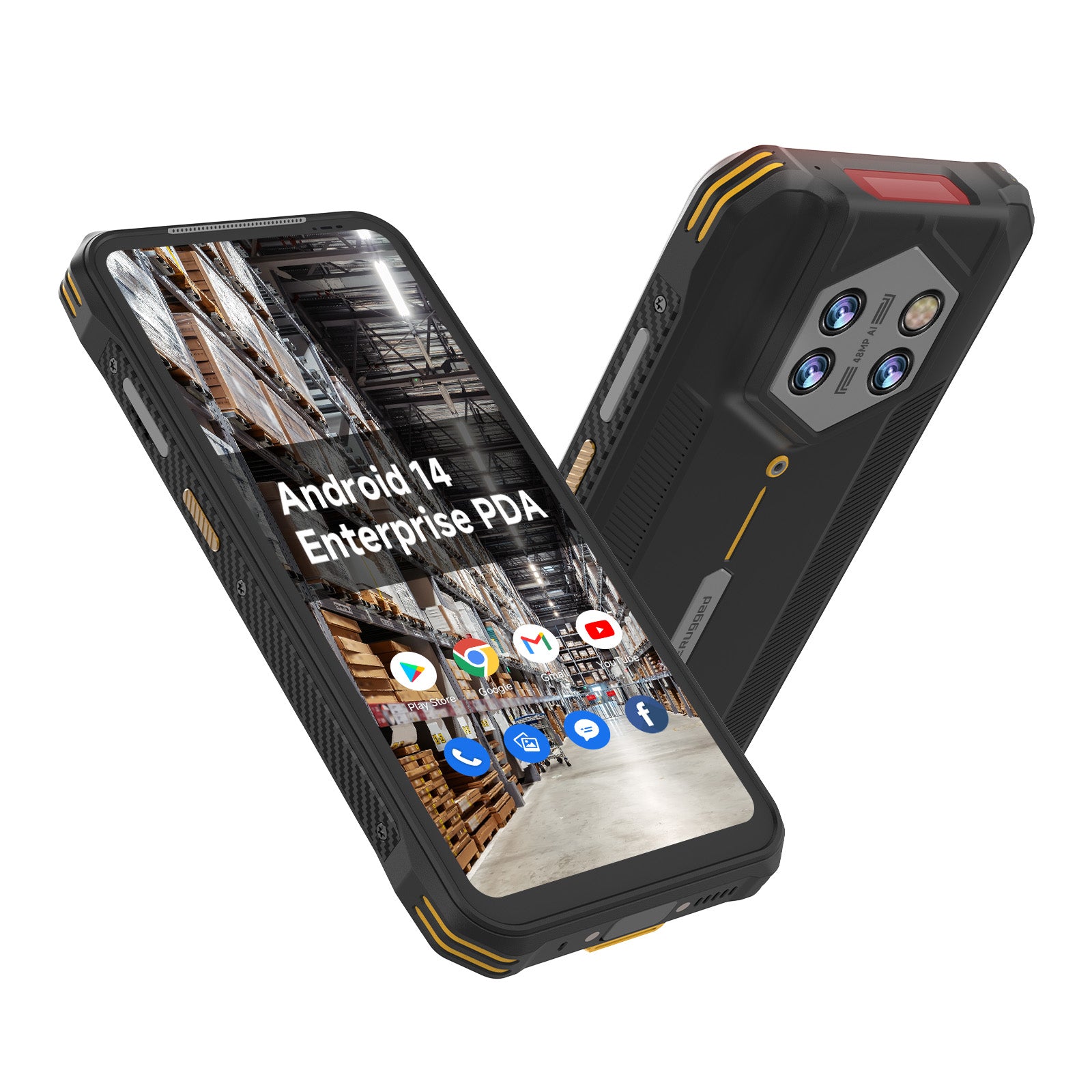H68T Android 14 Barcode Scanner H68T, Handheld PDA w/Zebra SE4710 Scan Engine, 8GB+128GB, IP68 Rugged Data Terminal, 6.56" Full Screen Mobile Computer