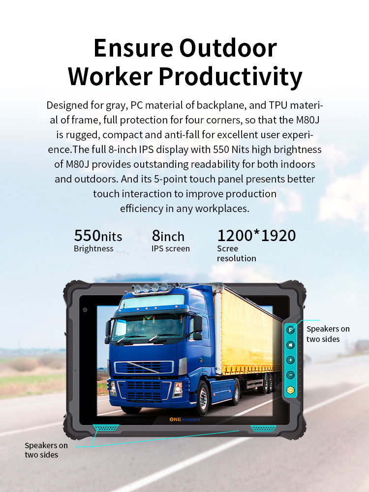 ONERugged M80J 8 inch Rugged Tablet with Windows 11 and Linux ...