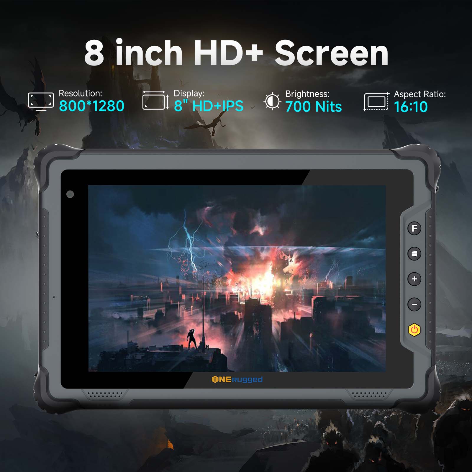 8 inches ips screen