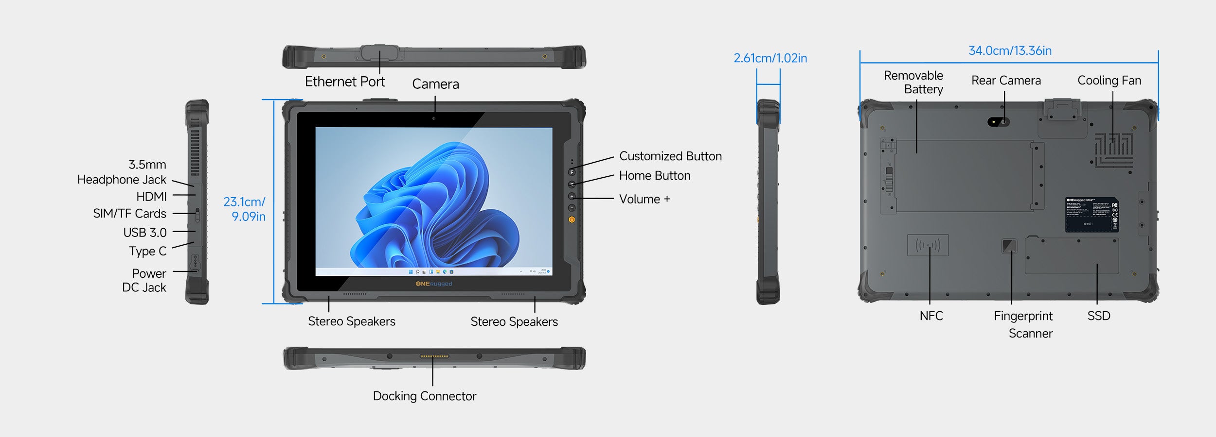 M20A Heavy Duty Tablet Interface six views