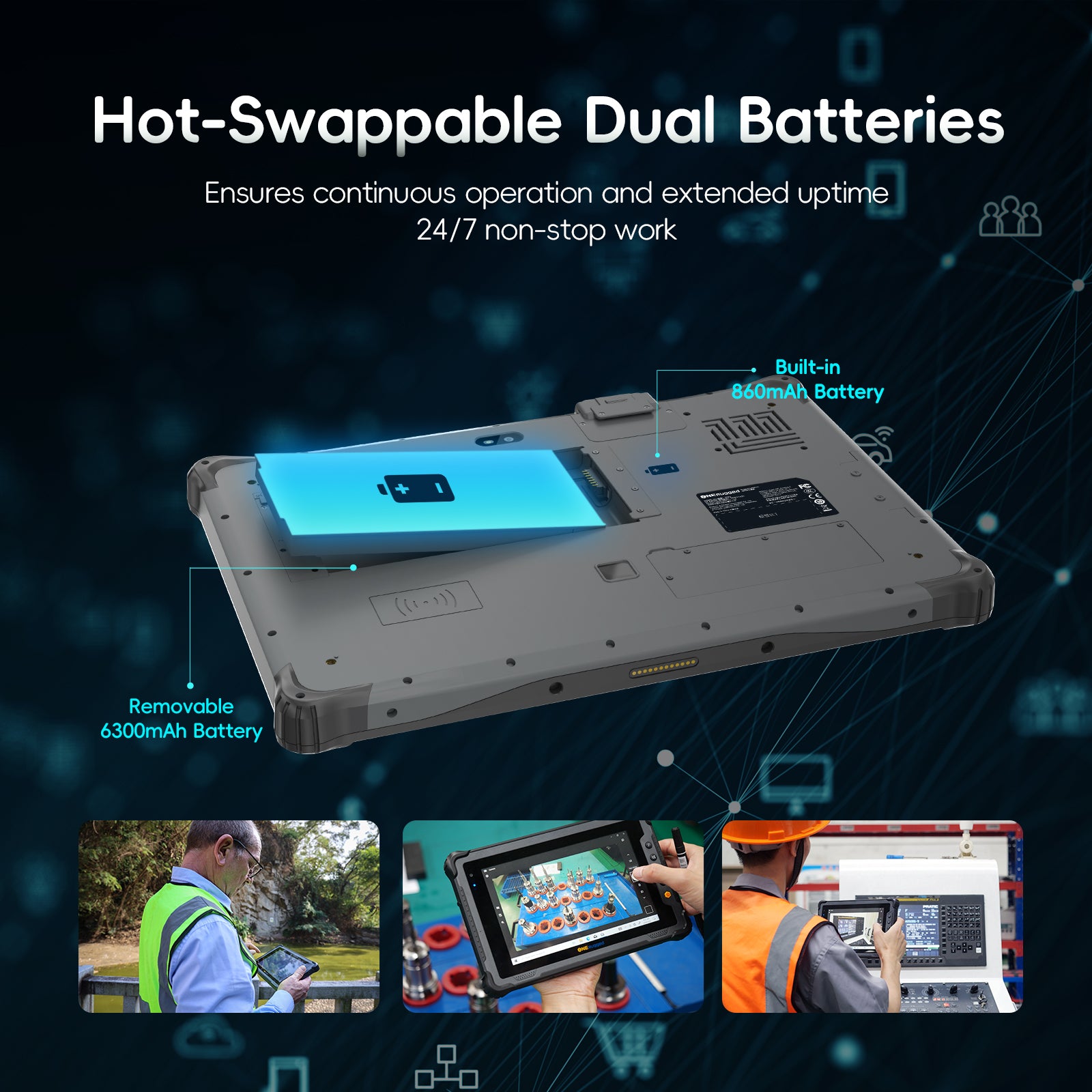 M20A Heavy Duty Tablet with Hot-swappable battery