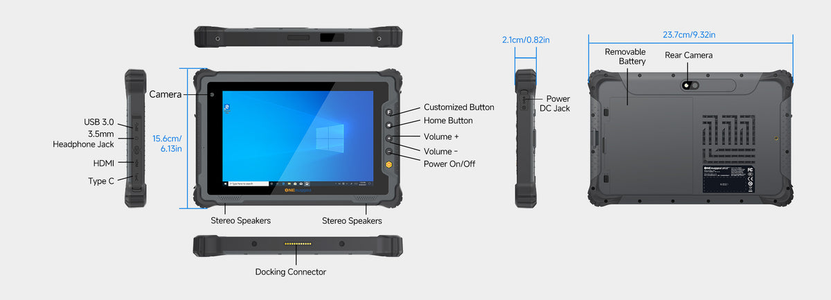 ONERugged M80J 8 inch Rugged Tablet with Windows 11 and Linux ...
