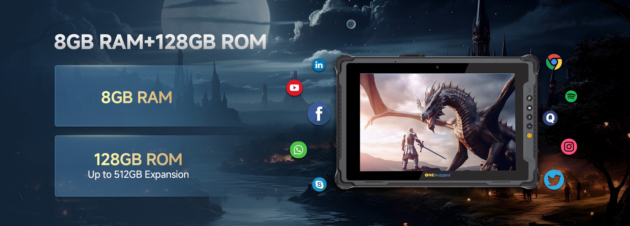 M80T Ruggedized Android Tablet Memory