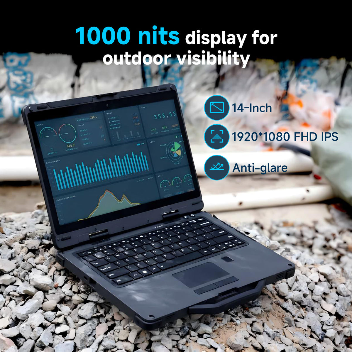 ONERugged A14 14-inch Rugged AI Workstation | AMD Ryzen AI 7, OCuLink, Dual GbE