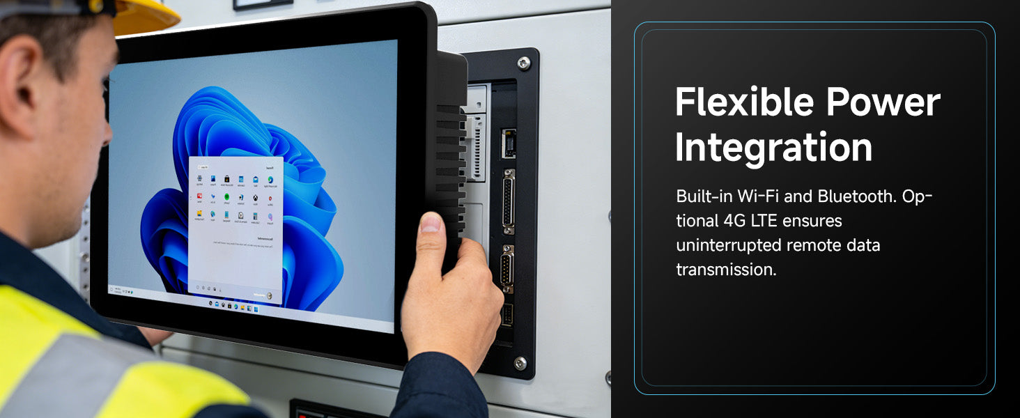P15J industrial panel PC installed in industrial control cabinet environment