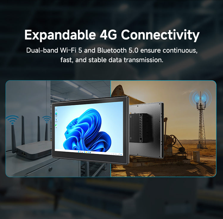 P15J industrial panel PC with optional 4G LTE WiFi and Bluetooth support
